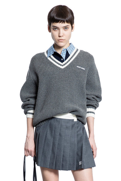 MIU MIU WOMAN GREY KNITWEAR