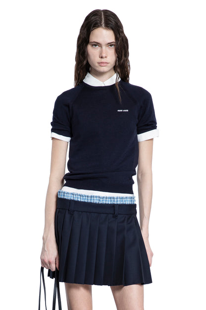 MIU MIU WOMAN BLUE KNITWEAR