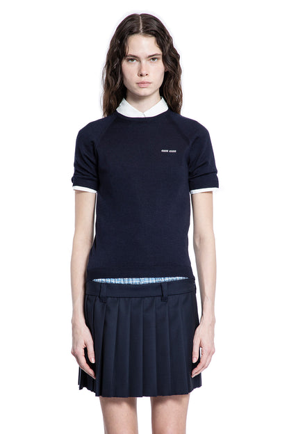 MIU MIU WOMAN BLUE KNITWEAR