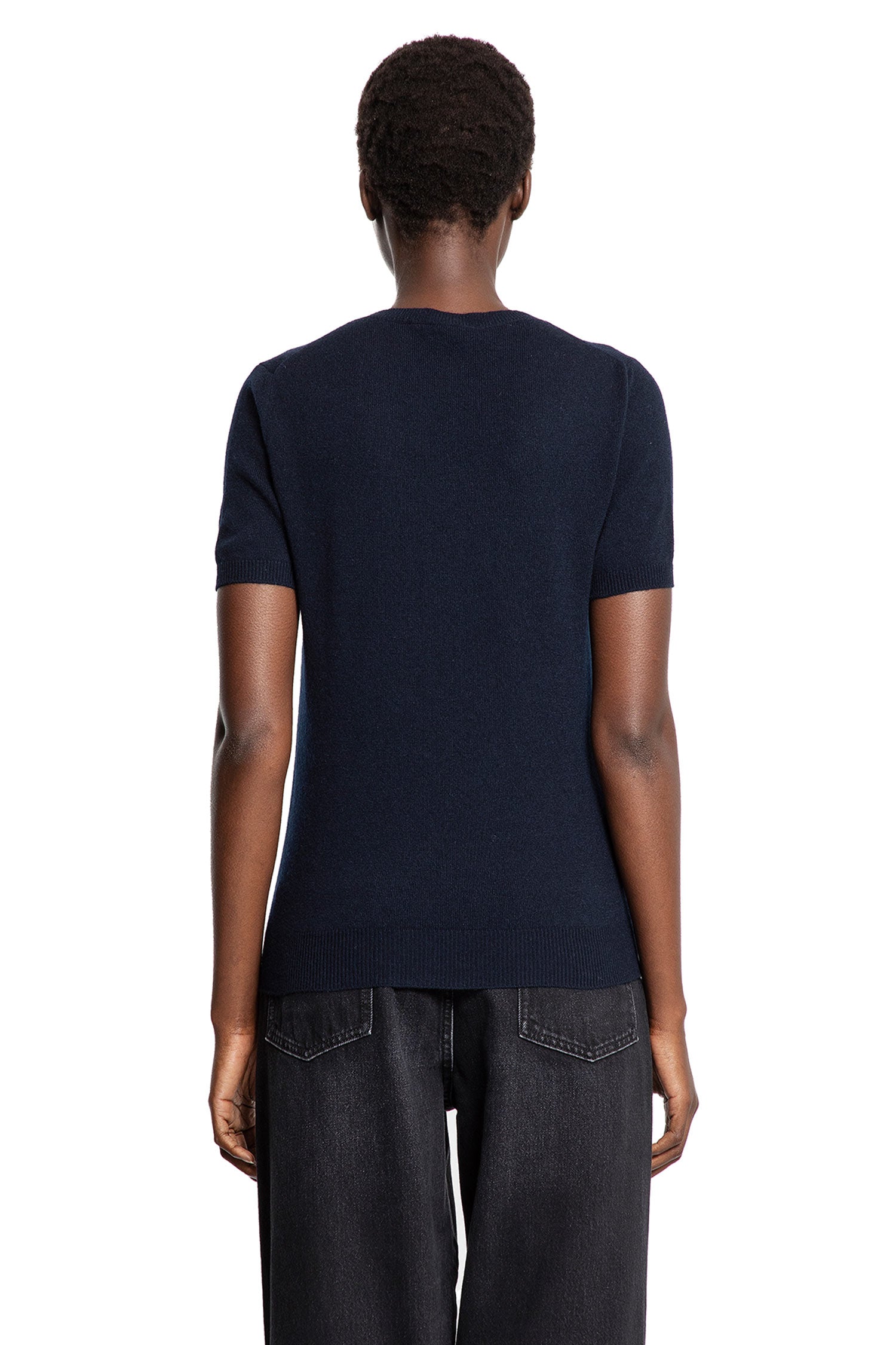 Cashmere Argyle Short Sleeve Sweater