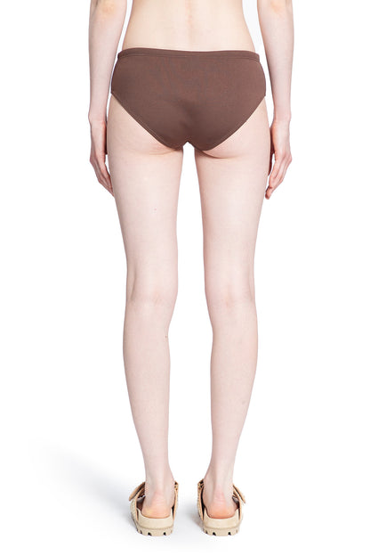 MIU MIU WOMAN BROWN SHORTS