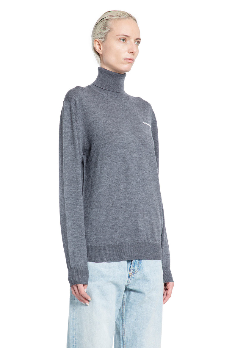 MIU MIU WOMAN GREY KNITWEAR