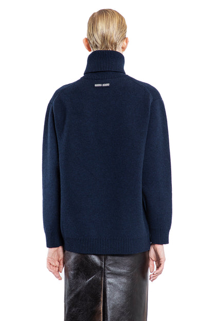 MIU MIU WOMAN BLUE KNITWEAR