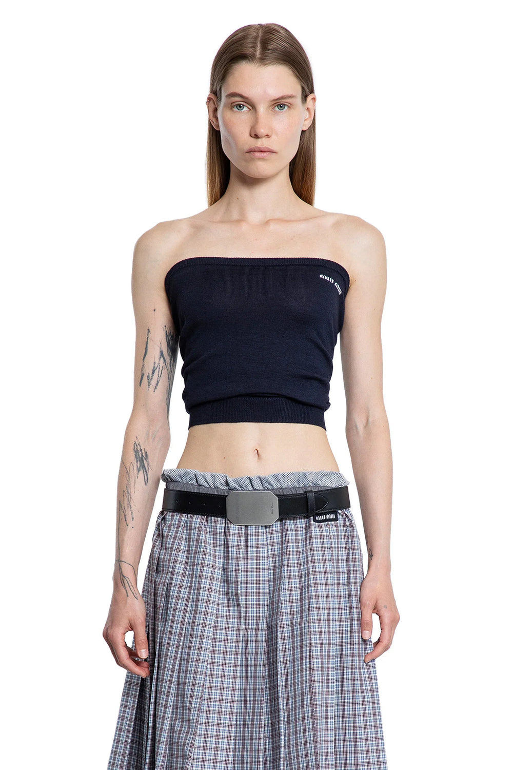 MIU MIU WOMAN BLUE TOPS - Antonioli.eu