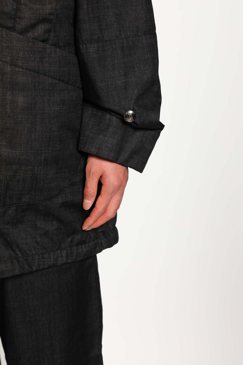 Resined and Garment Dyed Hooded Jacket - Antonioli.eu