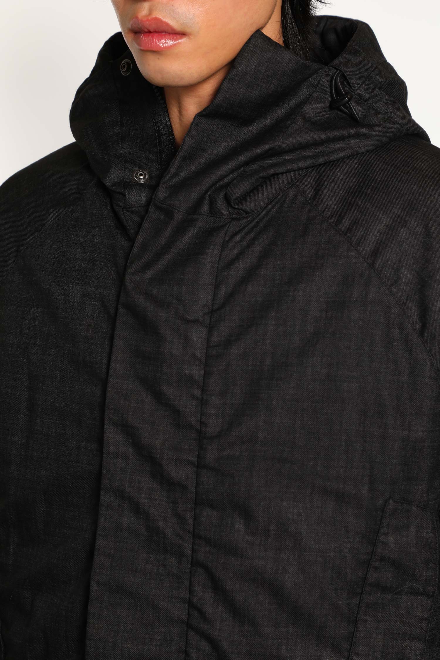 Resined and Garment Dyed Hooded Jacket