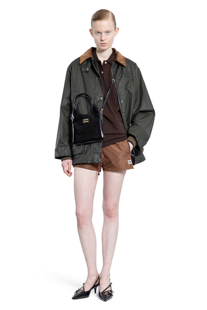 MIU MIU WOMAN BROWN SHORTS