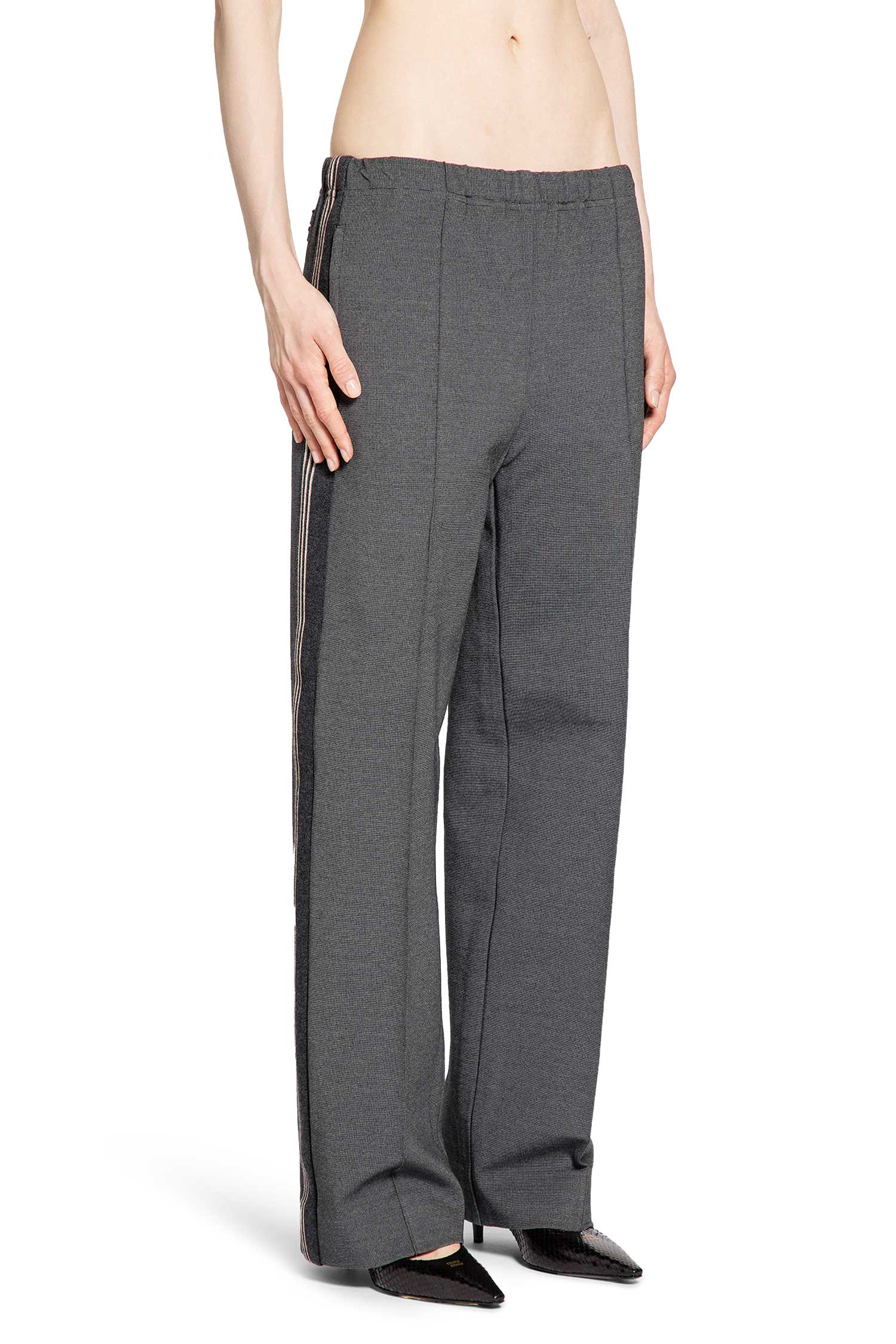 MIU MIU WOMAN GREY TROUSERS