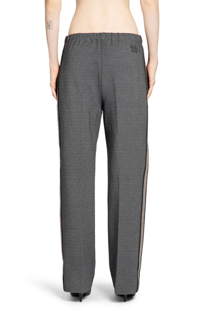 MIU MIU WOMAN GREY TROUSERS