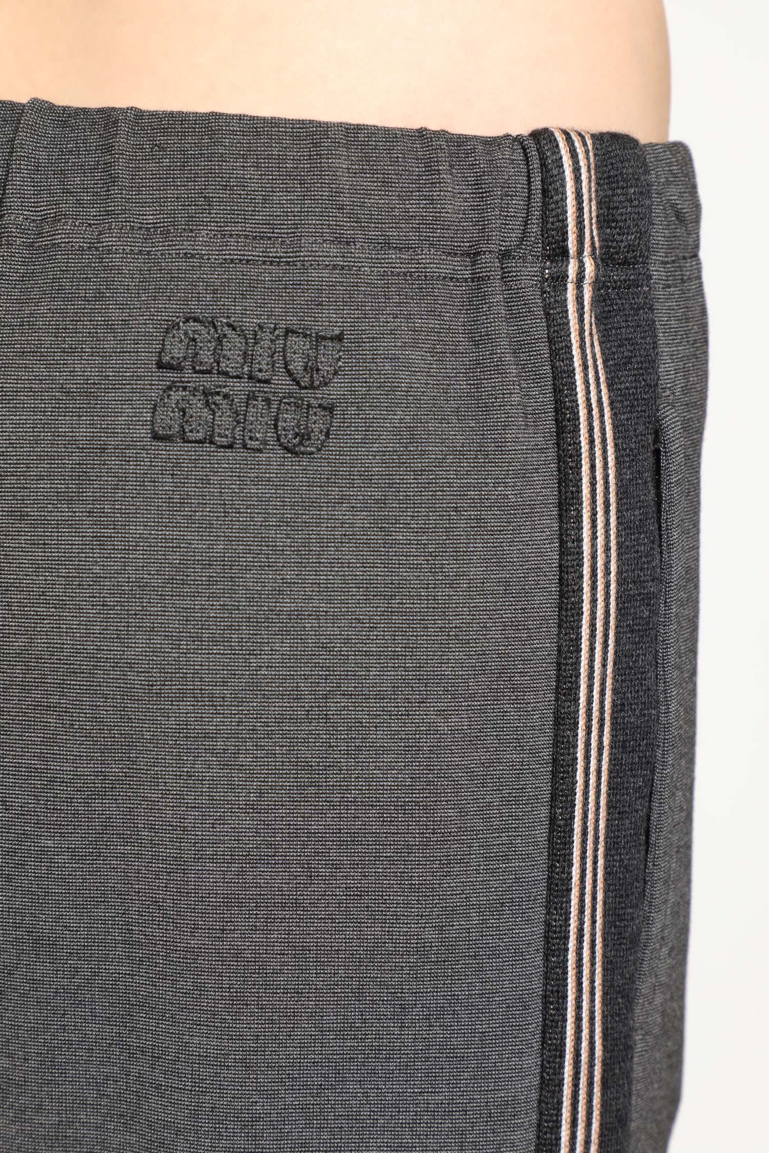 MIU MIU WOMAN GREY TROUSERS