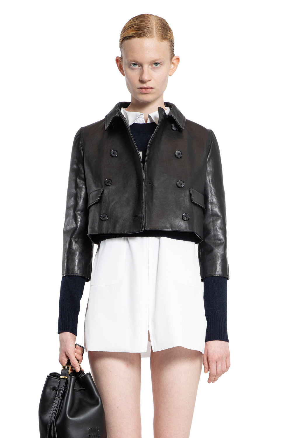 MIU MIU WOMAN BLACK JACKETS