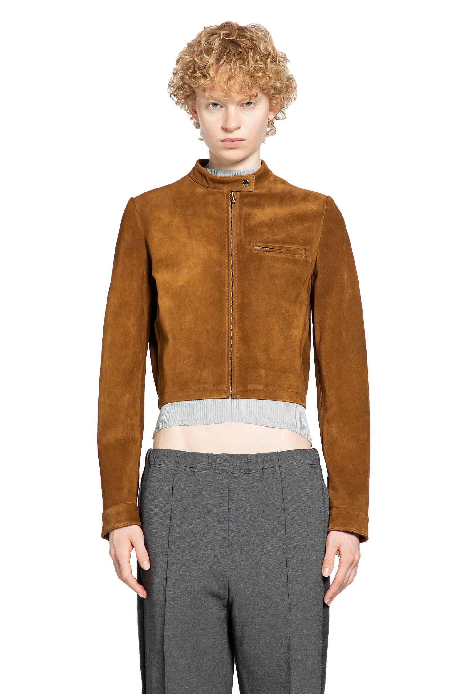 MIU MIU WOMAN BROWN JACKETS