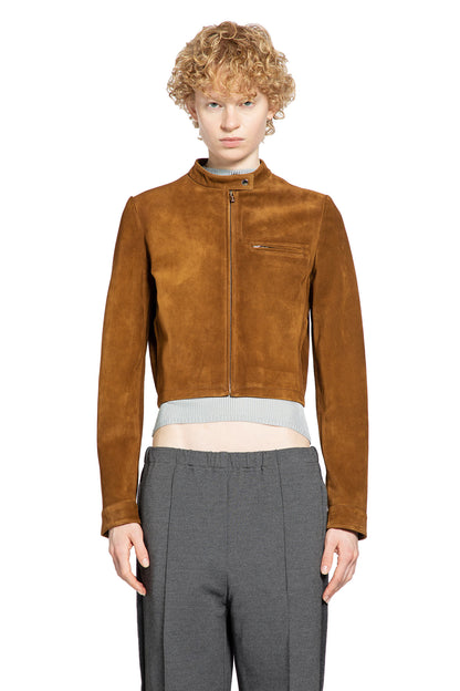 MIU MIU WOMAN BROWN JACKETS