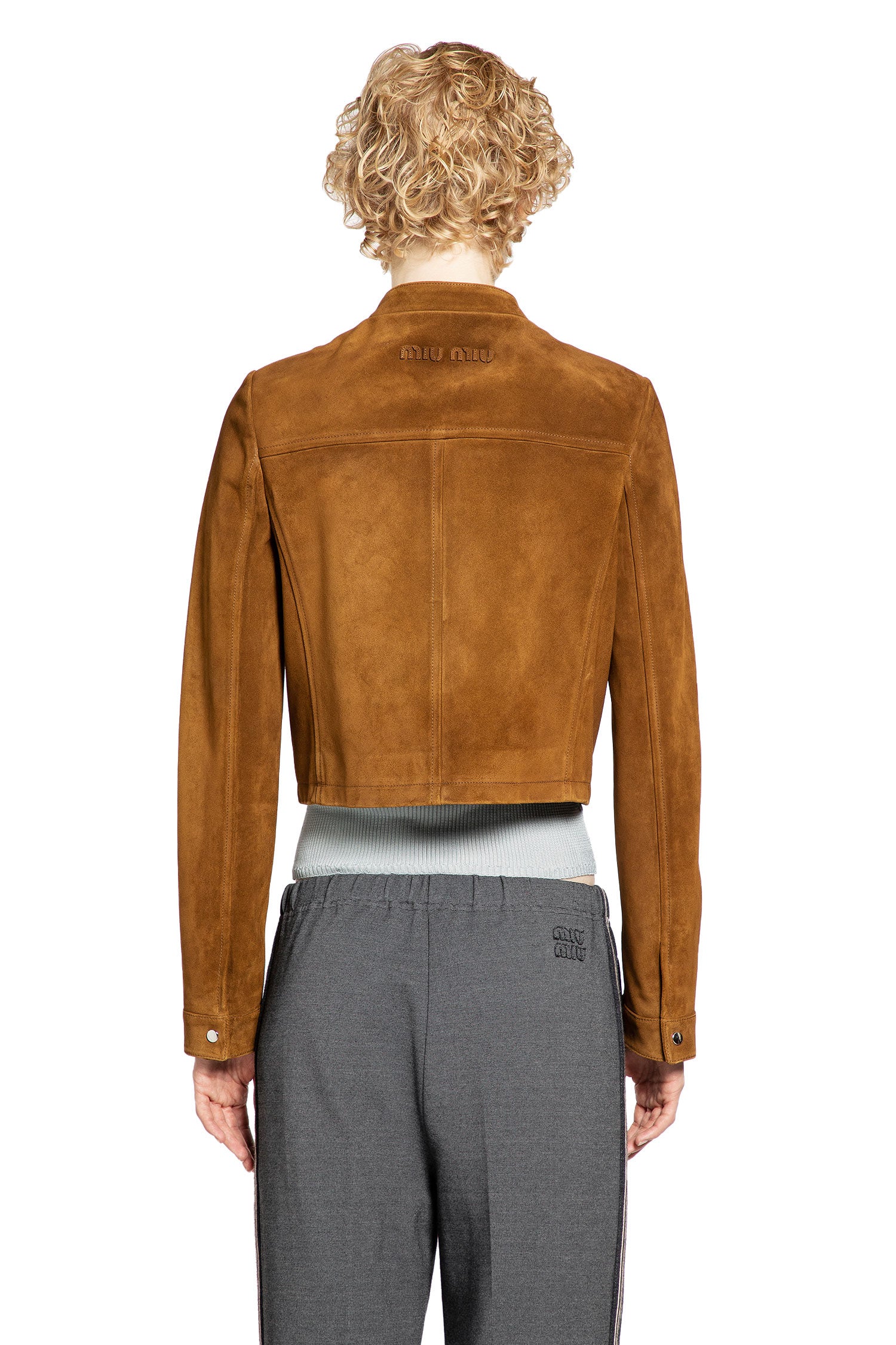 MIU MIU WOMAN BROWN JACKETS