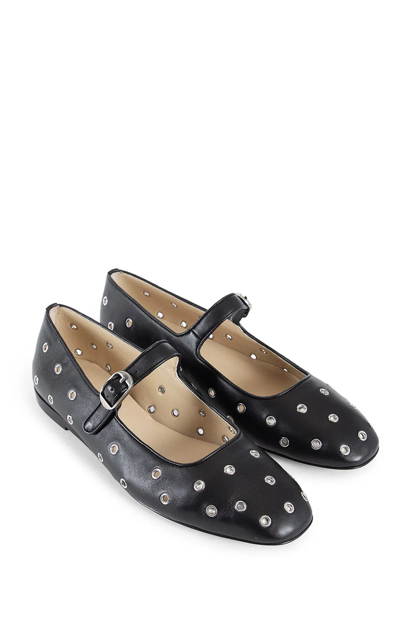 Eyelet Leather Mary Jane Ballerinas - Antonioli.eu