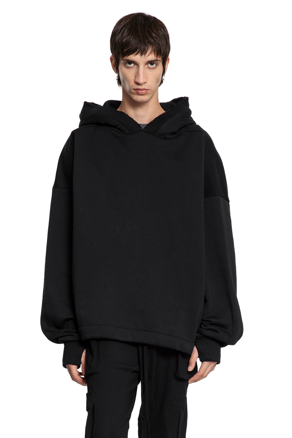 Cotton Jersey Hoodie with Hand Gaiters