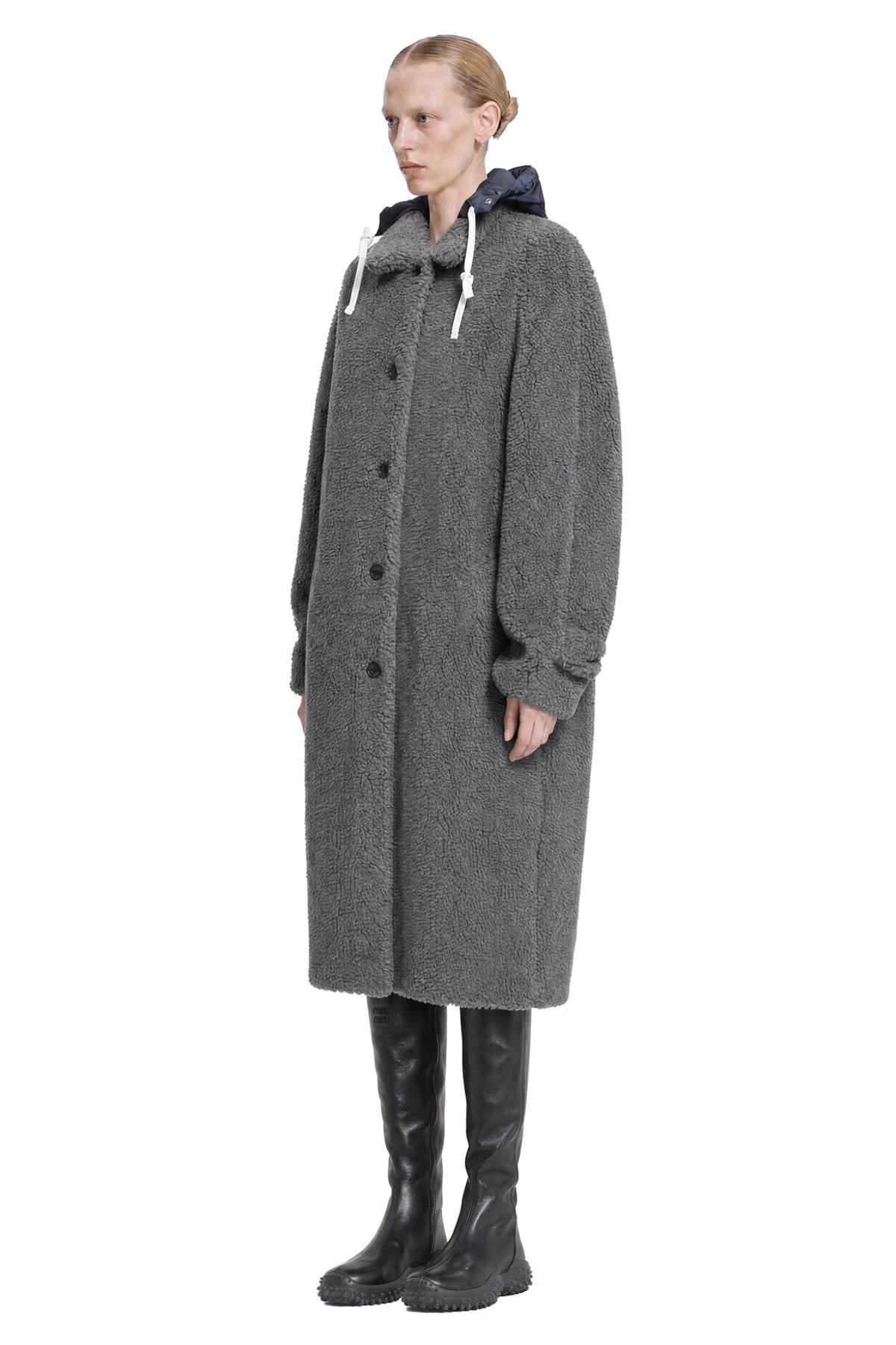 Single-Breasted Fleece Coat