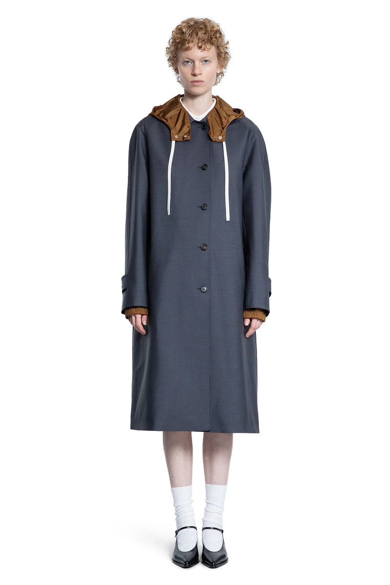 Single-breasted kid mohair and technical pongé coat - Antonioli.eu