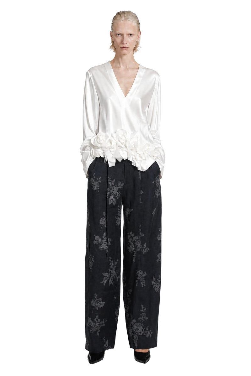 MACRO'SENSES Floral Silk Top woman