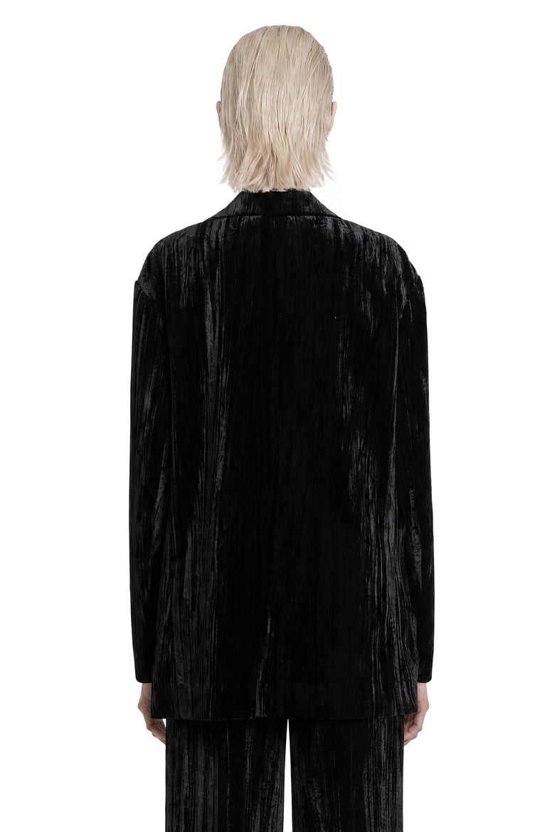 MACRO'SENSES Oversized Striped Velvet Blazer woman