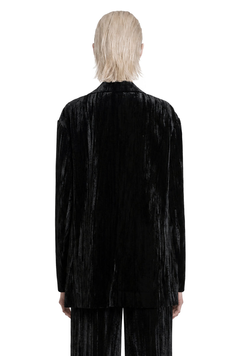 MACRO'SENSES Oversized Striped Velvet Blazer woman
