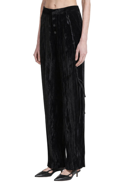 Striped Velvet Straight Leg Trousers