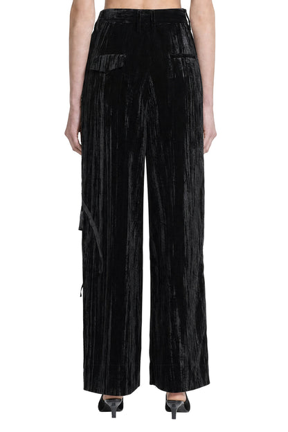 Striped Velvet Straight Leg Trousers