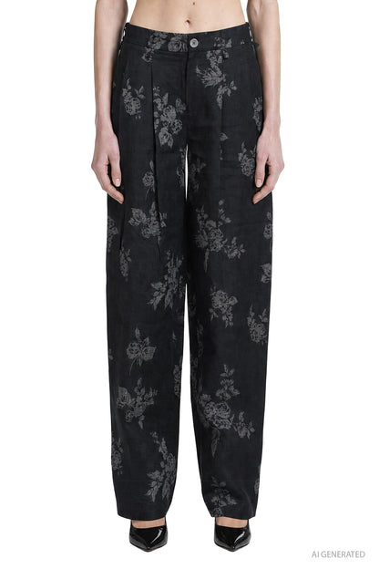 Jacquard Linen Trousers