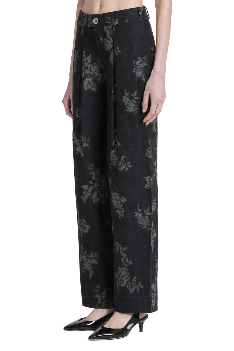 MACRO'SENSES Jacquard Linen Trousers woman