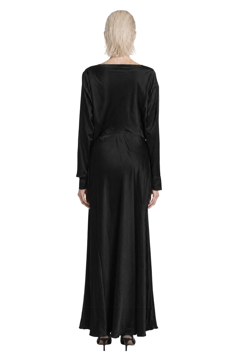 MACRO'SENSES Boat Neck Long Sleeve Dress woman