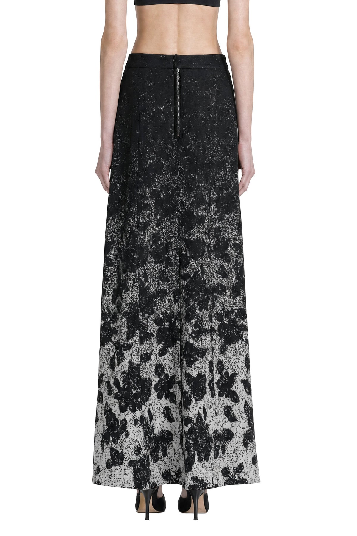 Wool Blend Jacquard Long Skirt