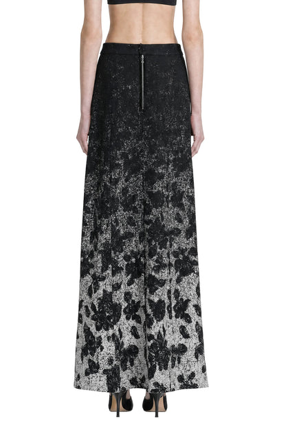 Wool Blend Jacquard Long Skirt