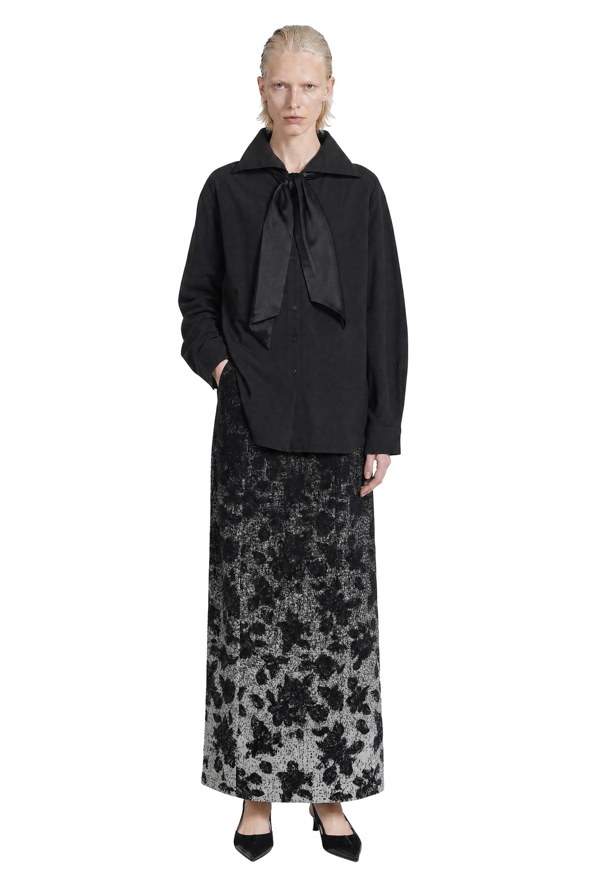 MACRO'SENSES Wool Blend Jacquard Long Skirt woman