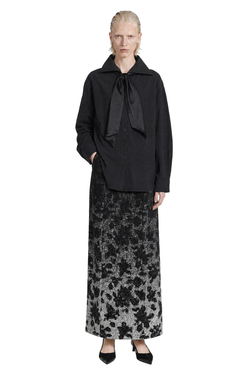 MACRO'SENSES Wool Blend Jacquard Long Skirt woman