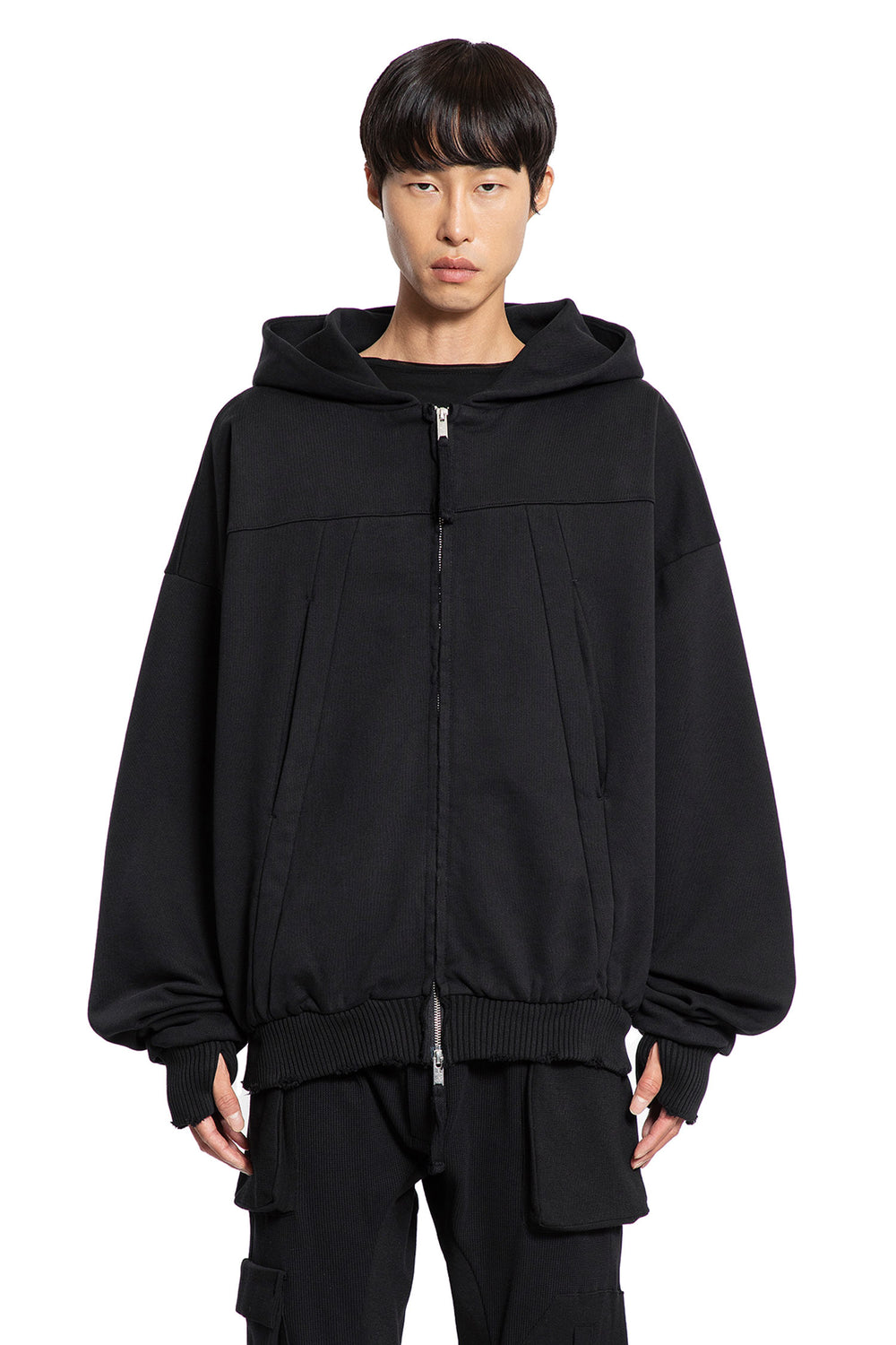 Zip-Up Hoodie with Hand Gaiters