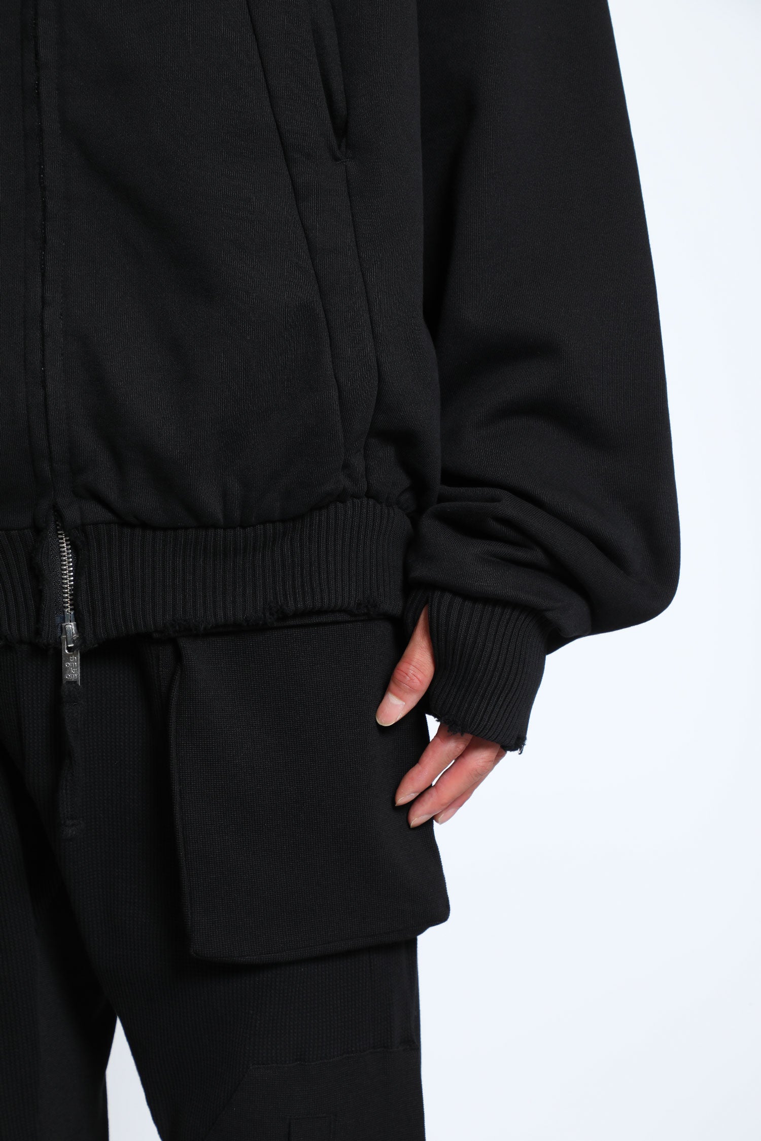 Zip-Up Hoodie with Hand Gaiters