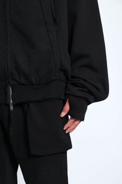 Zip-Up Hoodie with Hand Gaiters