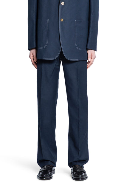 THOM BROWNE MAN BLUE TROUSERS