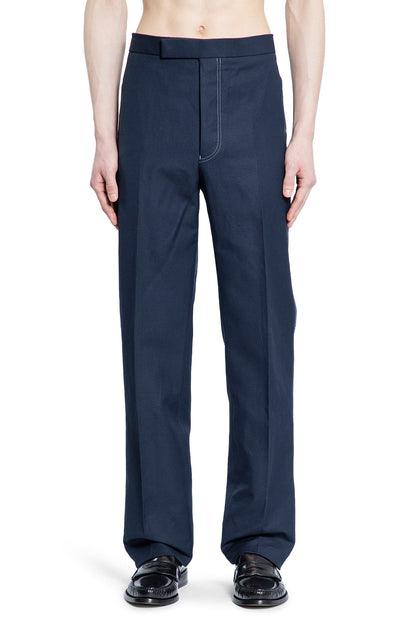 THOM BROWNE MAN BLUE TROUSERS