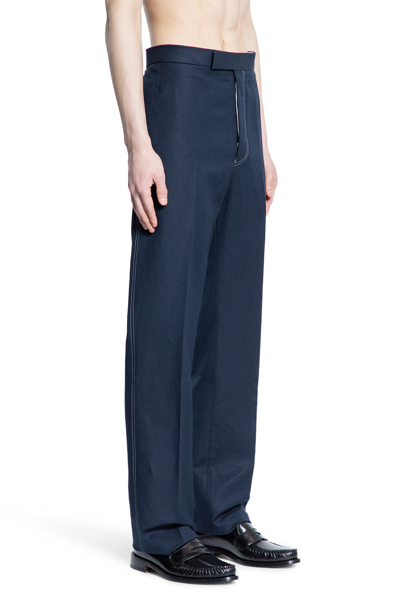 THOM BROWNE MAN BLUE TROUSERS