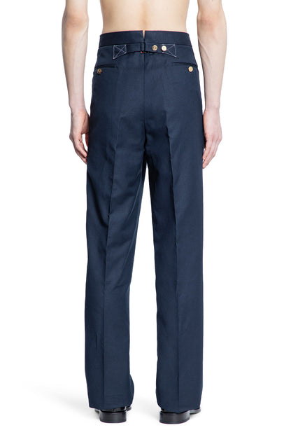 THOM BROWNE MAN BLUE TROUSERS