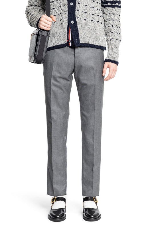 THOM BROWNE MAN GREY TROUSERS