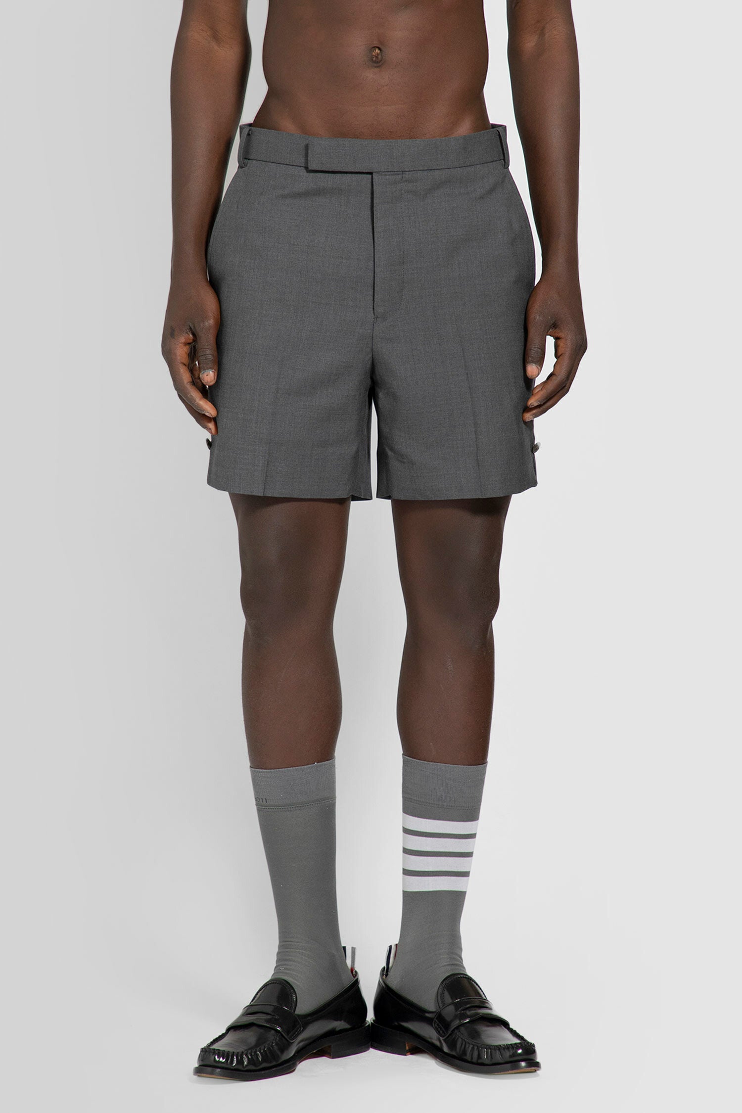 THOM BROWNE MAN GREY SHORTS & SKIRTS