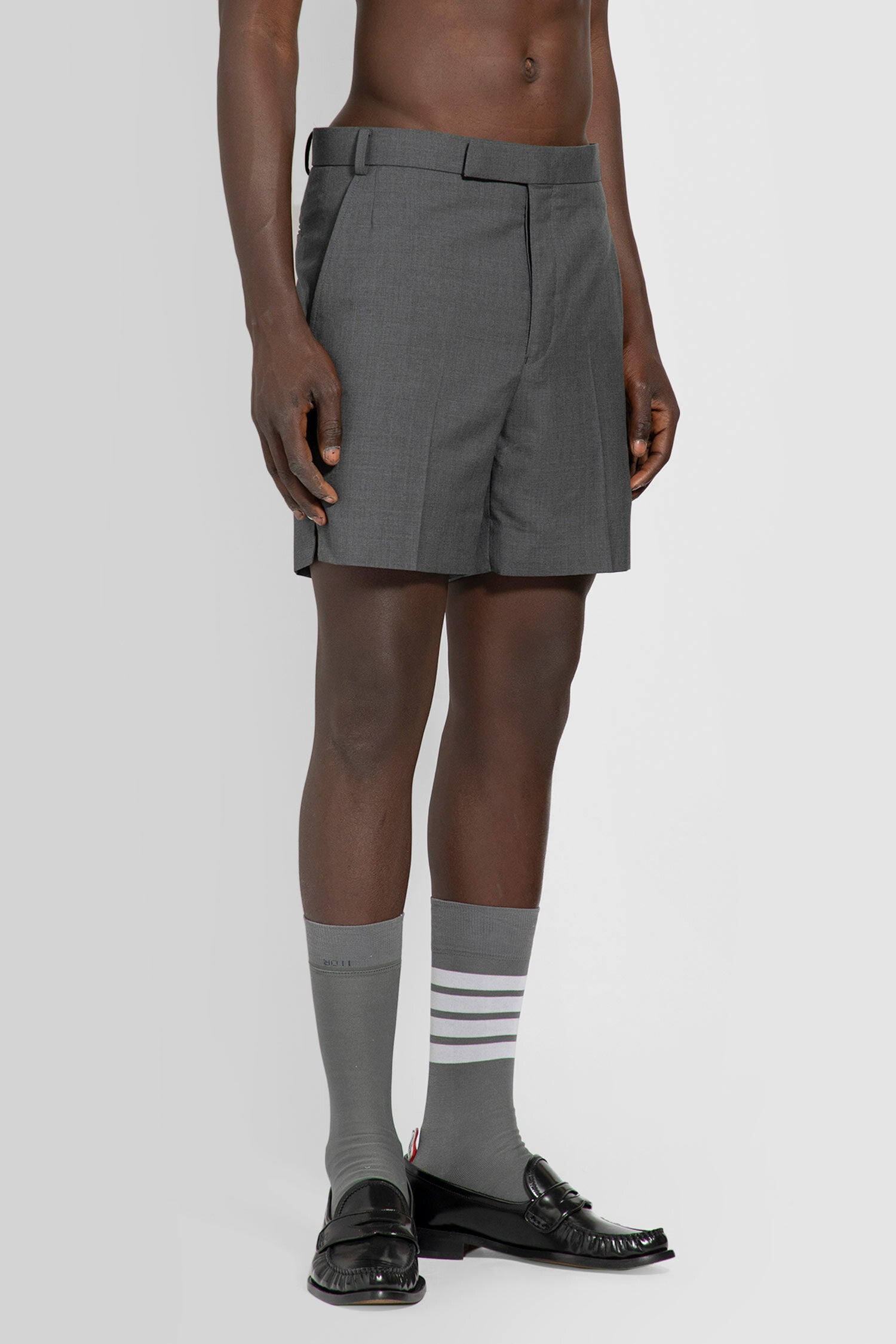 THOM BROWNE MAN GREY SHORTS & SKIRTS