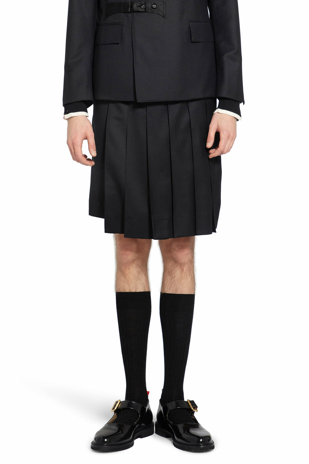 THOM BROWNE MAN BLACK SHORTS & SKIRTS