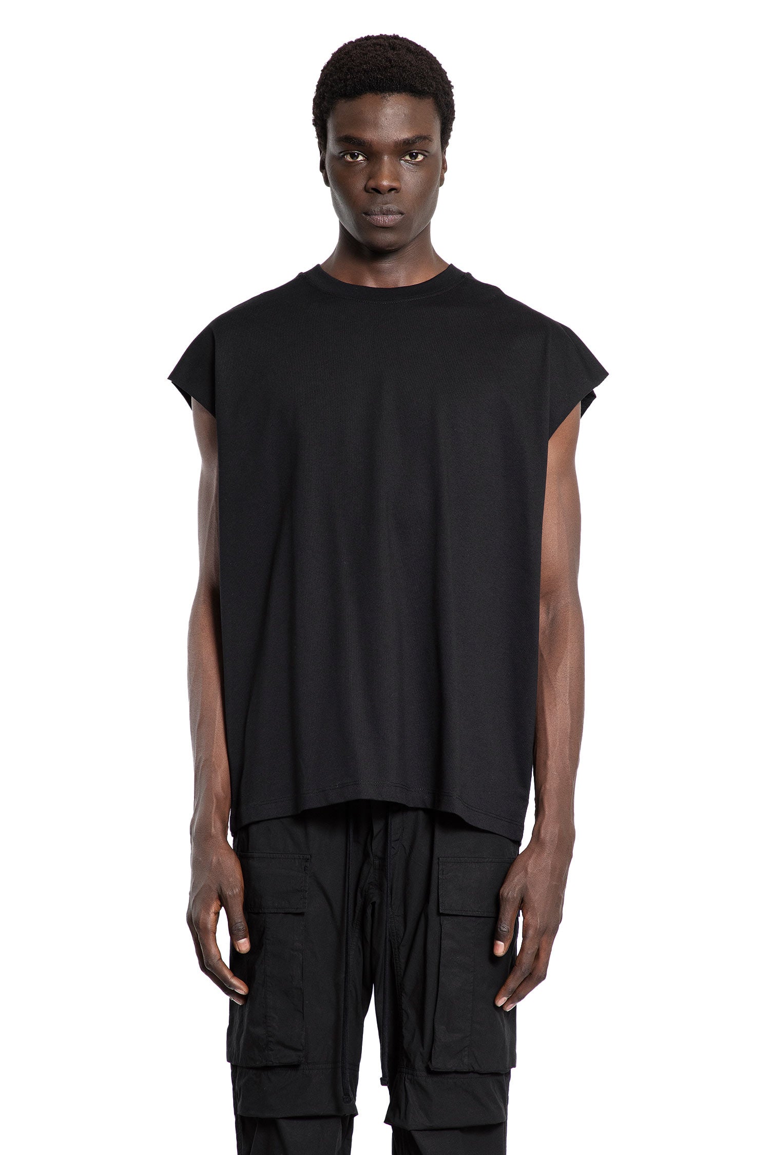 THOM KROM MAN BLACK T-SHIRTS & TANK TOPS