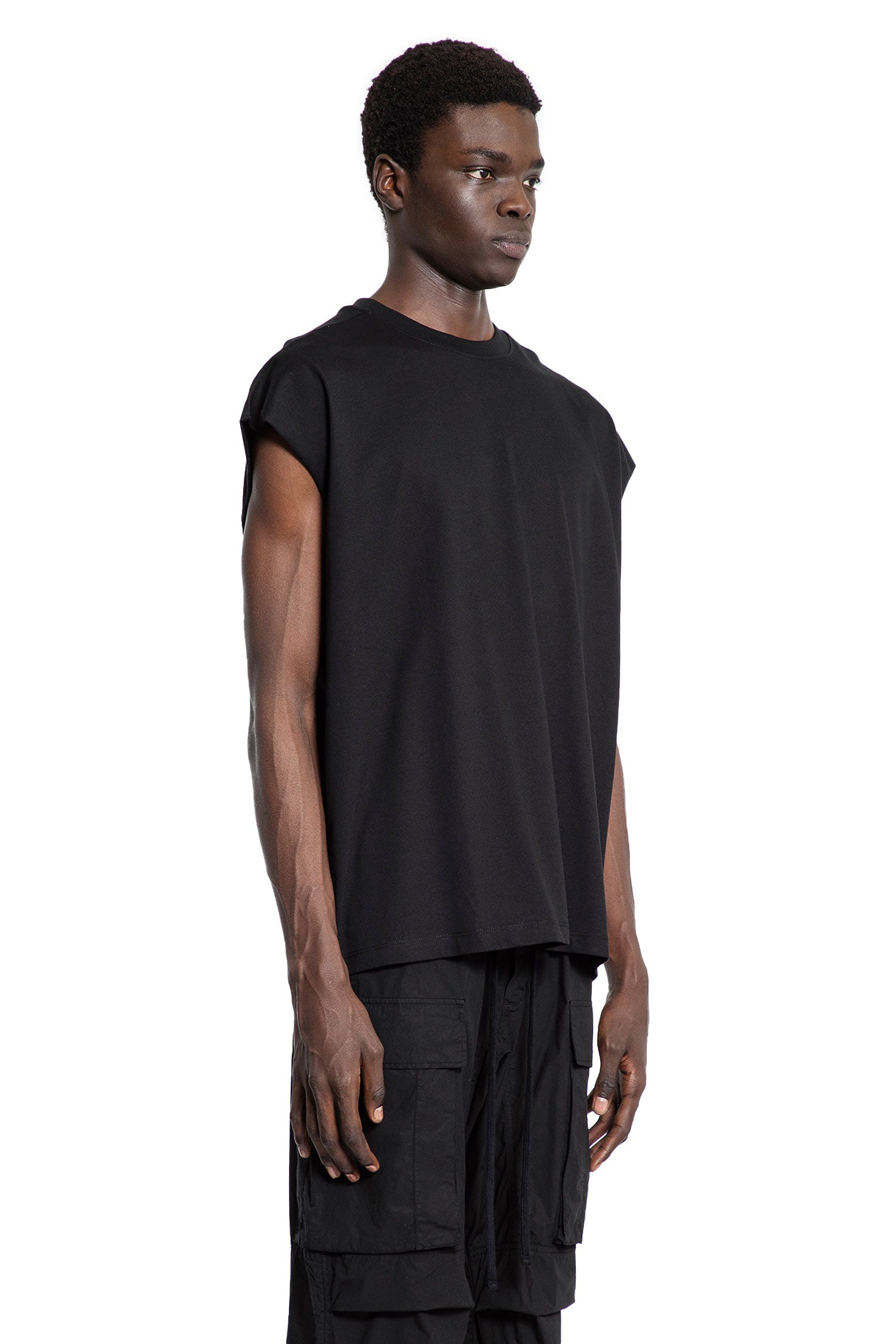 THOM KROM MAN BLACK T-SHIRTS & TANK TOPS