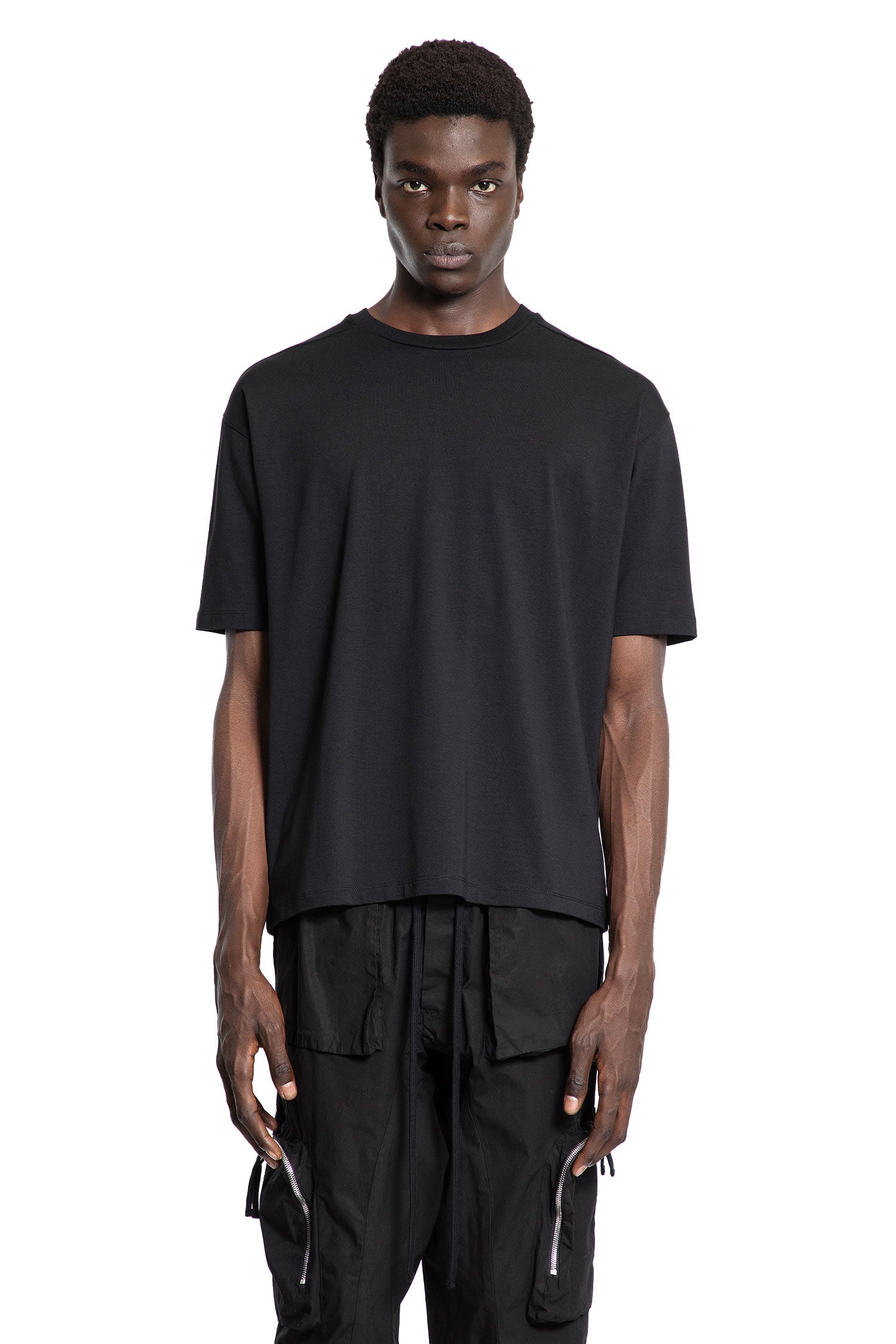 THOM KROM MAN BLACK T-SHIRTS & TANK TOPS