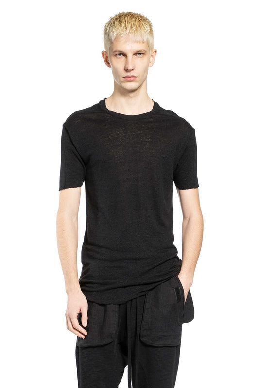 Spliced Viscose Linen T-Shirt