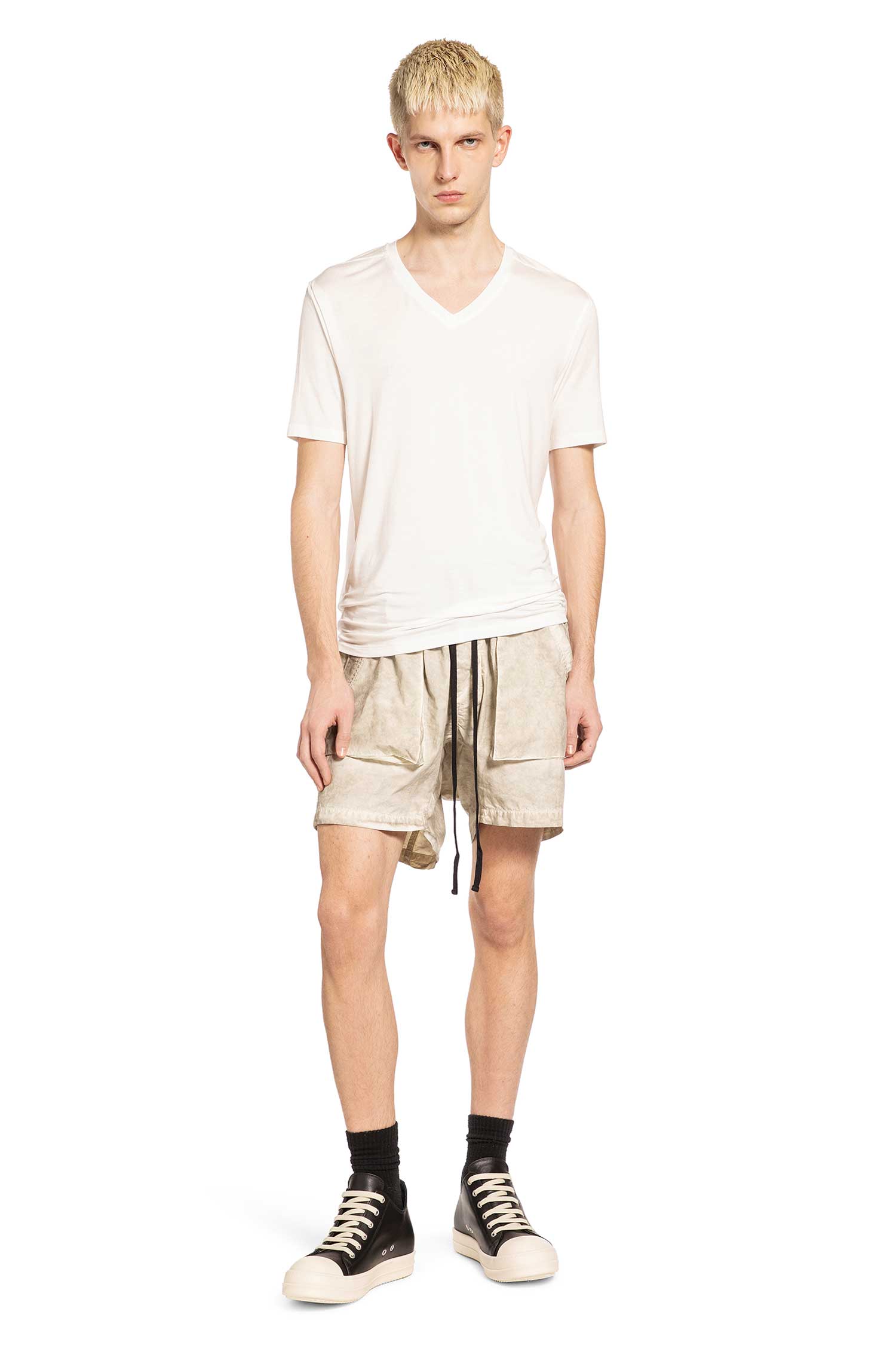 Stretch Modal Silk V-Neck T-Shirt